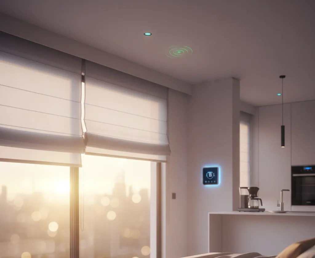 Automatyczne rolety w sypialni - budzenie światłem